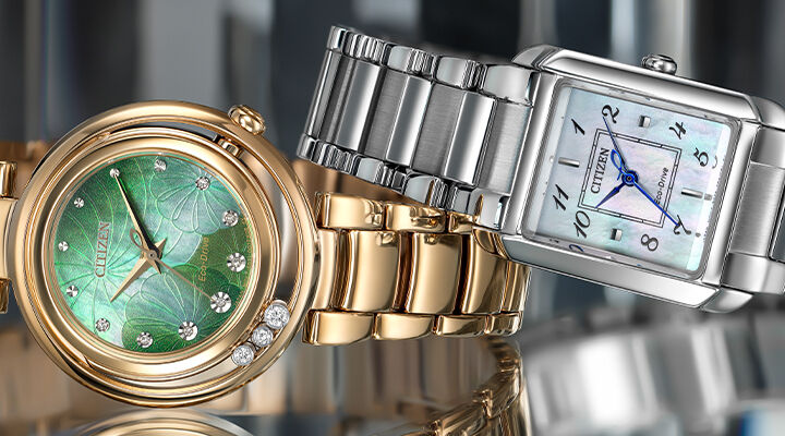 Citizen L watches, featuring Citizen L Arcly EM1113-58Y and Bianca model EW5600-52D image.